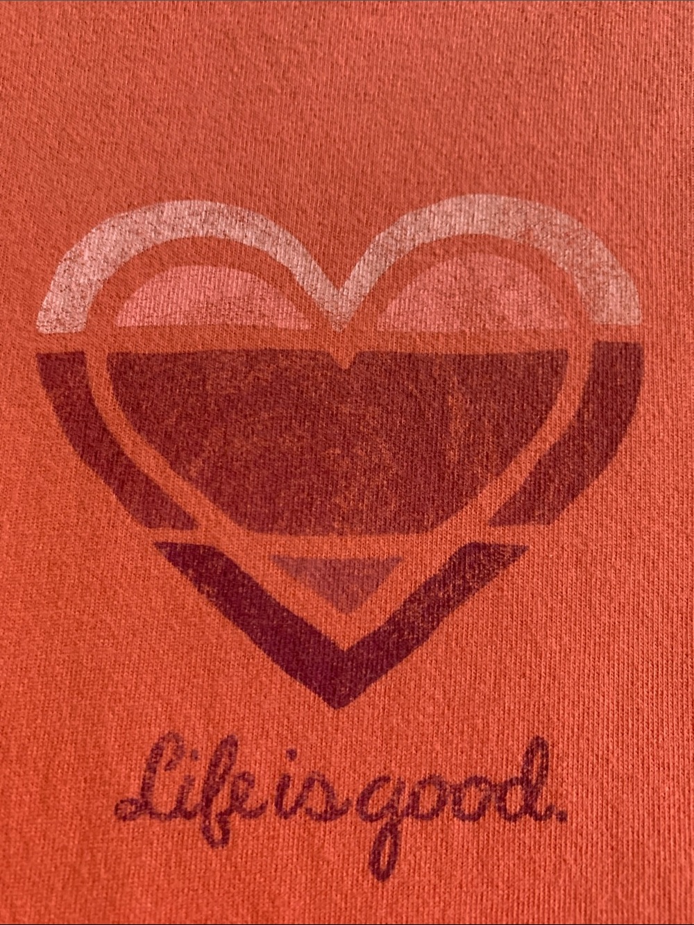 Life Is Good Orange Ladies' Heart Graphic Tee